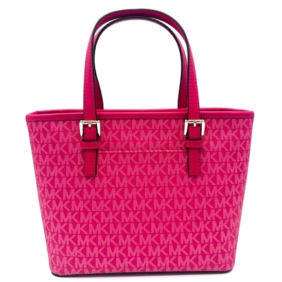 Michael Kors Jet Set Travel Extra-Small Top Zip Tote Bag Electric Pink (NWT) - Picture 5 of 10